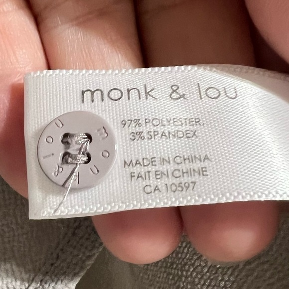 MONK & LOU Grey Oversized Cropped Chiffon Blouse, Size X-Small - #253 - Picture 11 of 11